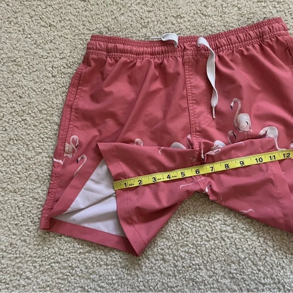 Maamgic Men Swim Shorts Trunks Sz Small 5.5 Quick Dry Pool Beach Coral Flamingo